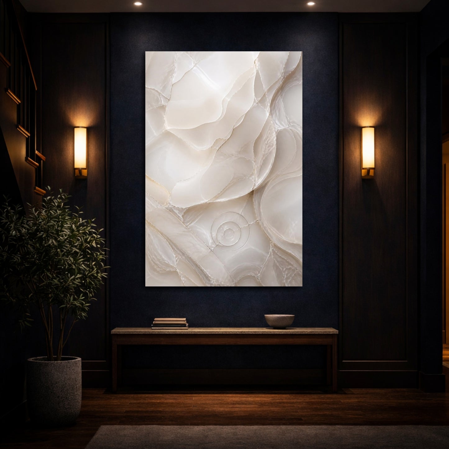 Mockup 4. Hidden Glassy Layers shown as canvas print