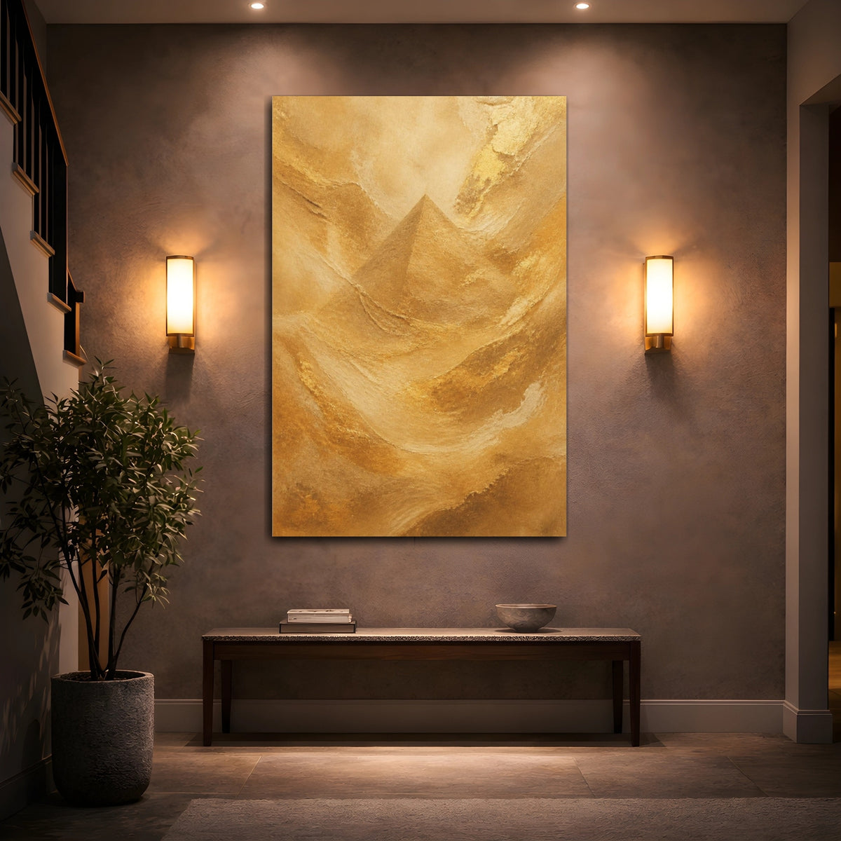 Mockup 2. Hidden Gold Pyramid shown as canvas print