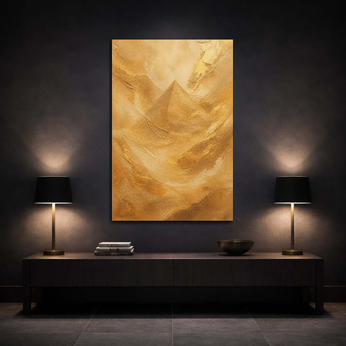 Mockup 3. Hidden Gold Pyramid shown as canvas print