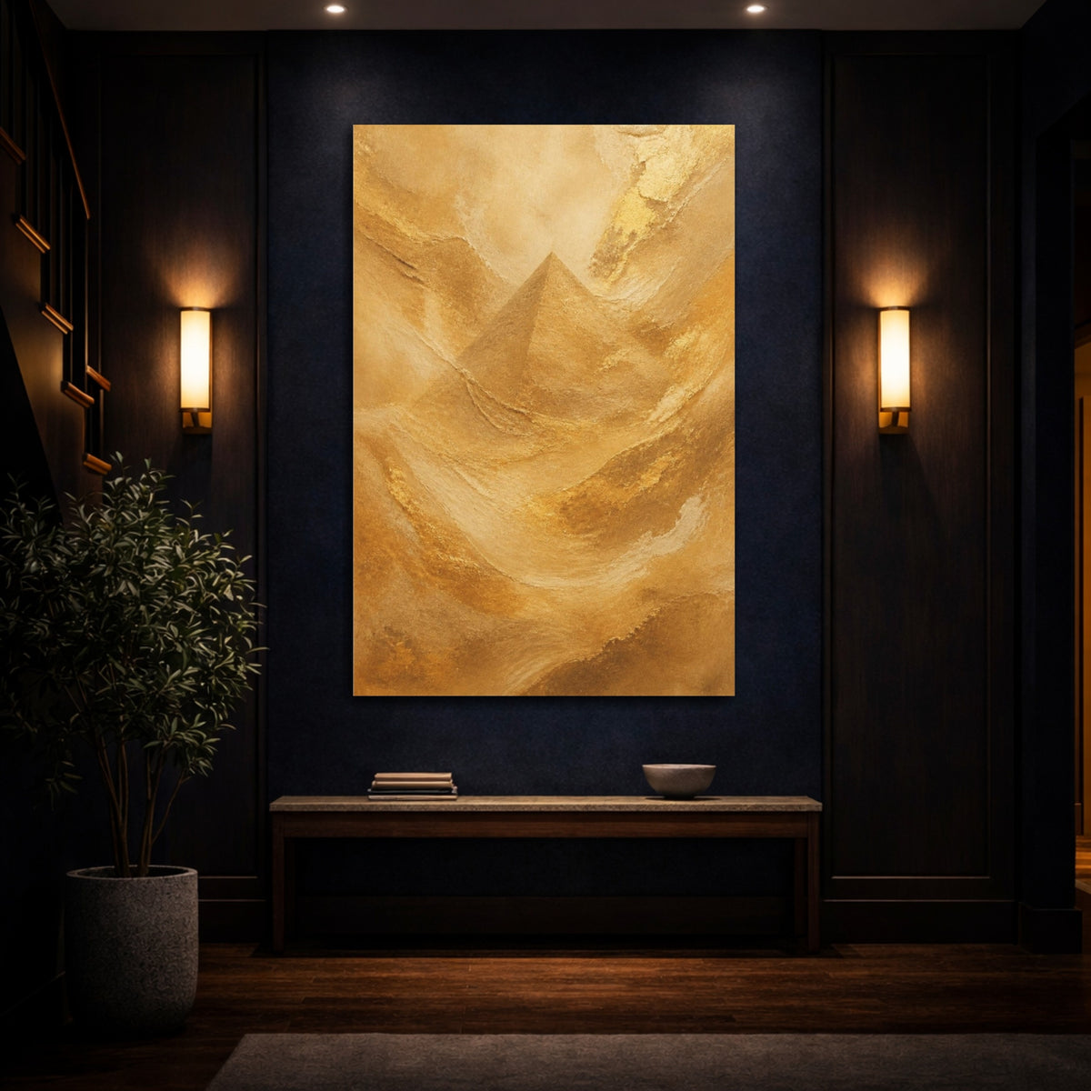 Mockup 4. Hidden Gold Pyramid shown as canvas print