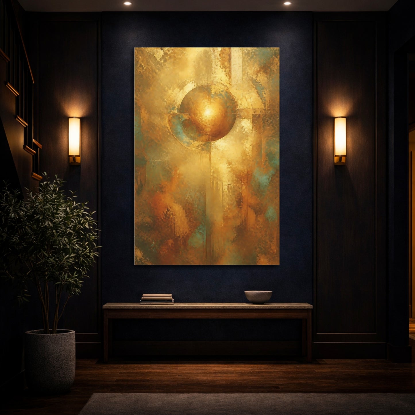Mockup 4. Hidden Golden Orb shown as canvas print