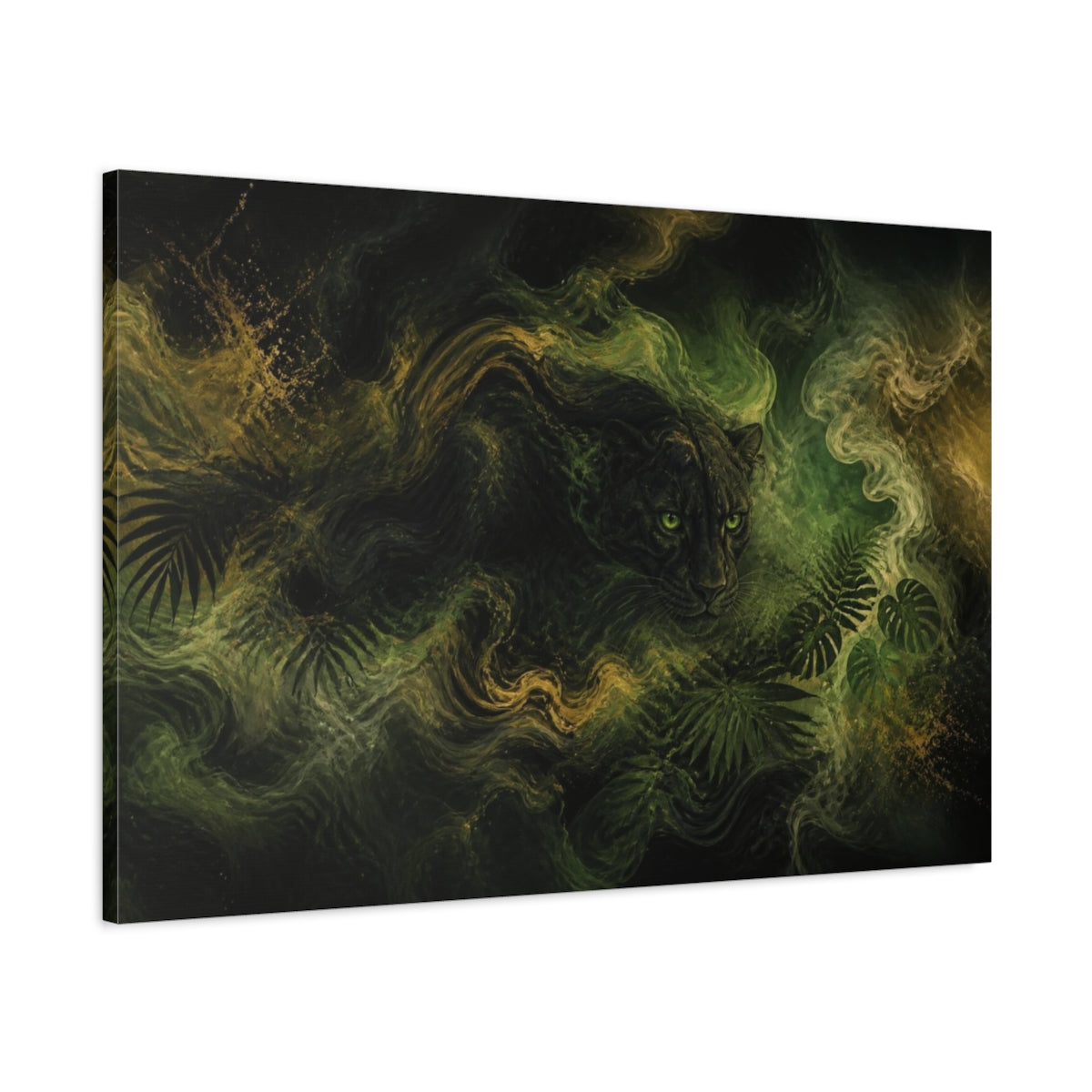 Main Mockup. Hidden Jungle Panther shown as canvas print