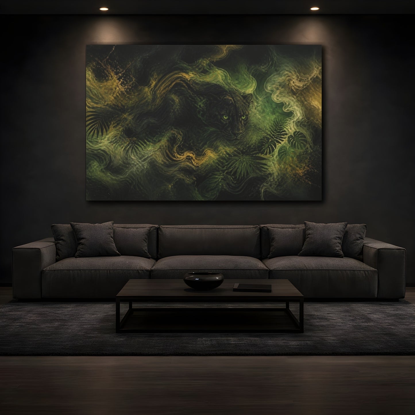 Mockup 3. Hidden Jungle Panther shown as canvas print