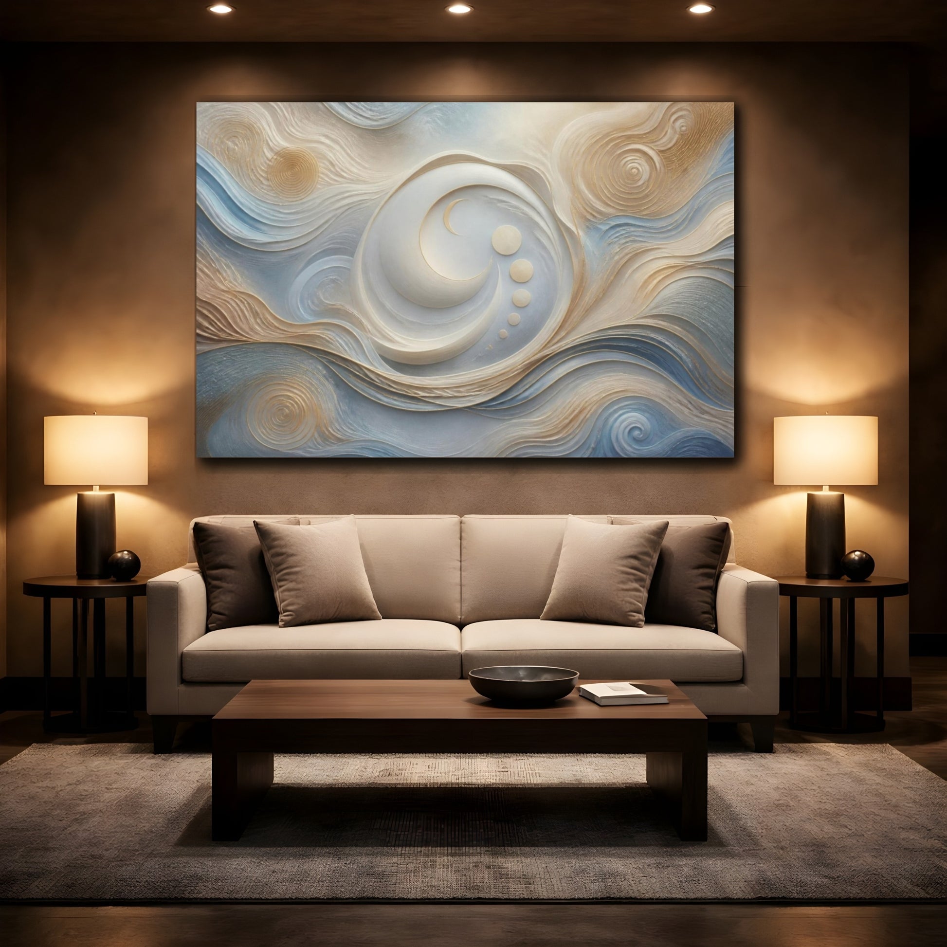 Mockup 2. Hidden Moon Path shown as canvas print