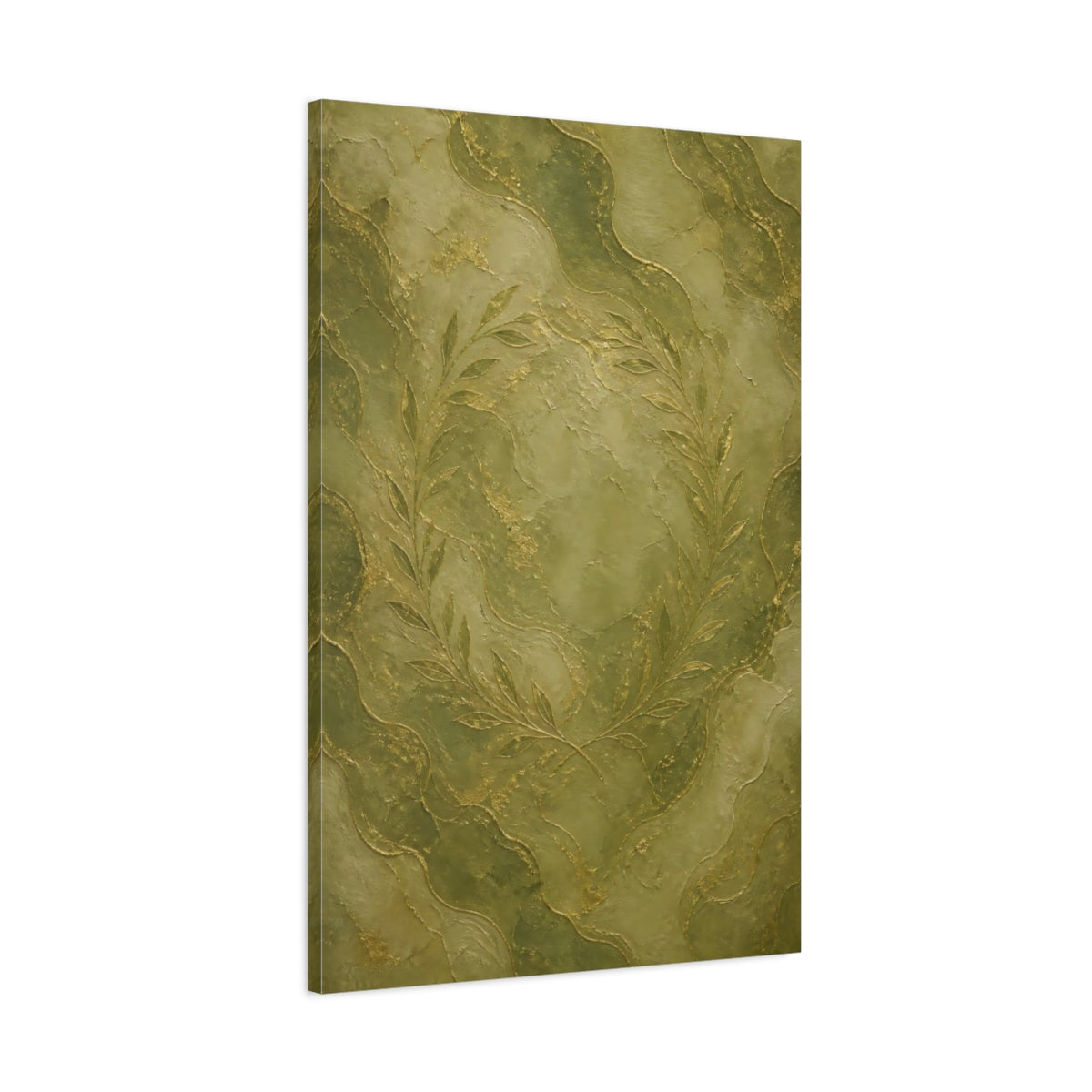 Main Mockup. Hidden Olive Wreath shown as canvas print