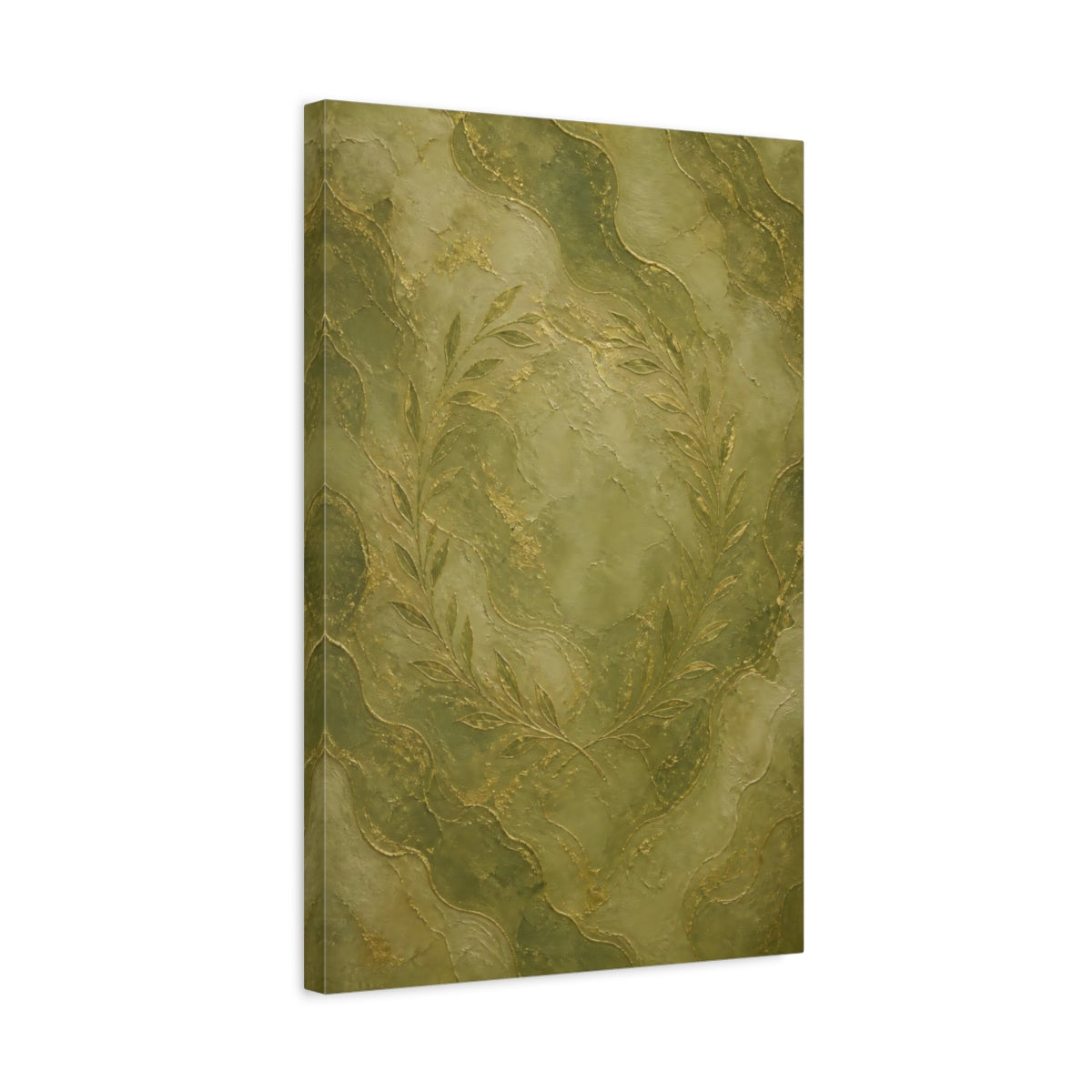 Side Mockup 3. Hidden Olive Wreath shown as canvas print