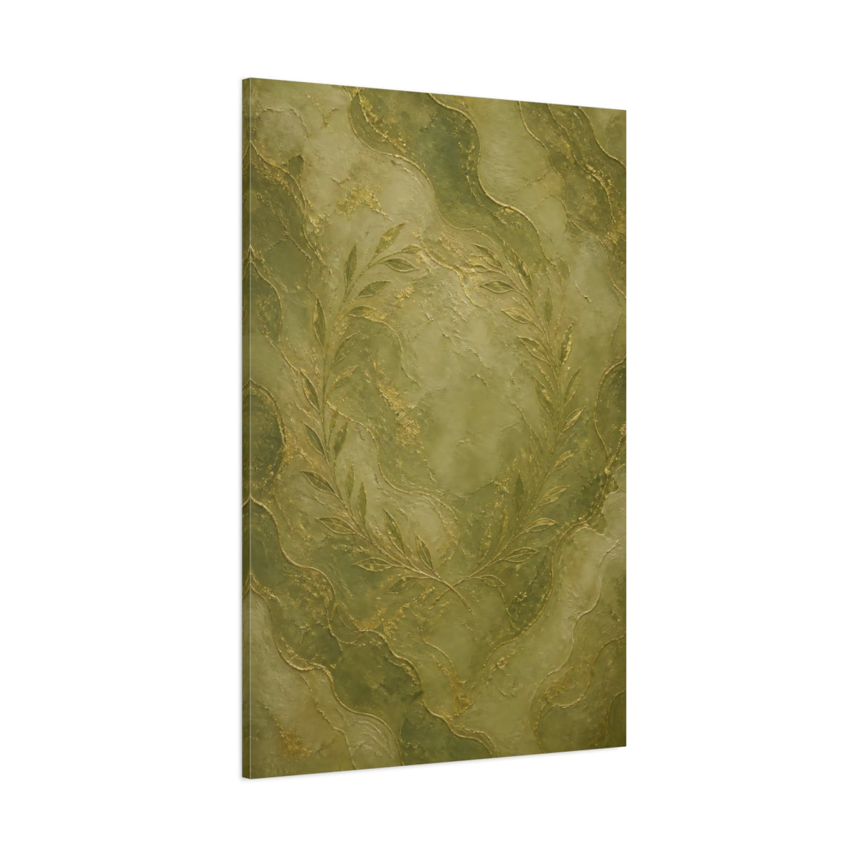 Side Mockup 1. Hidden Olive Wreath shown as canvas print