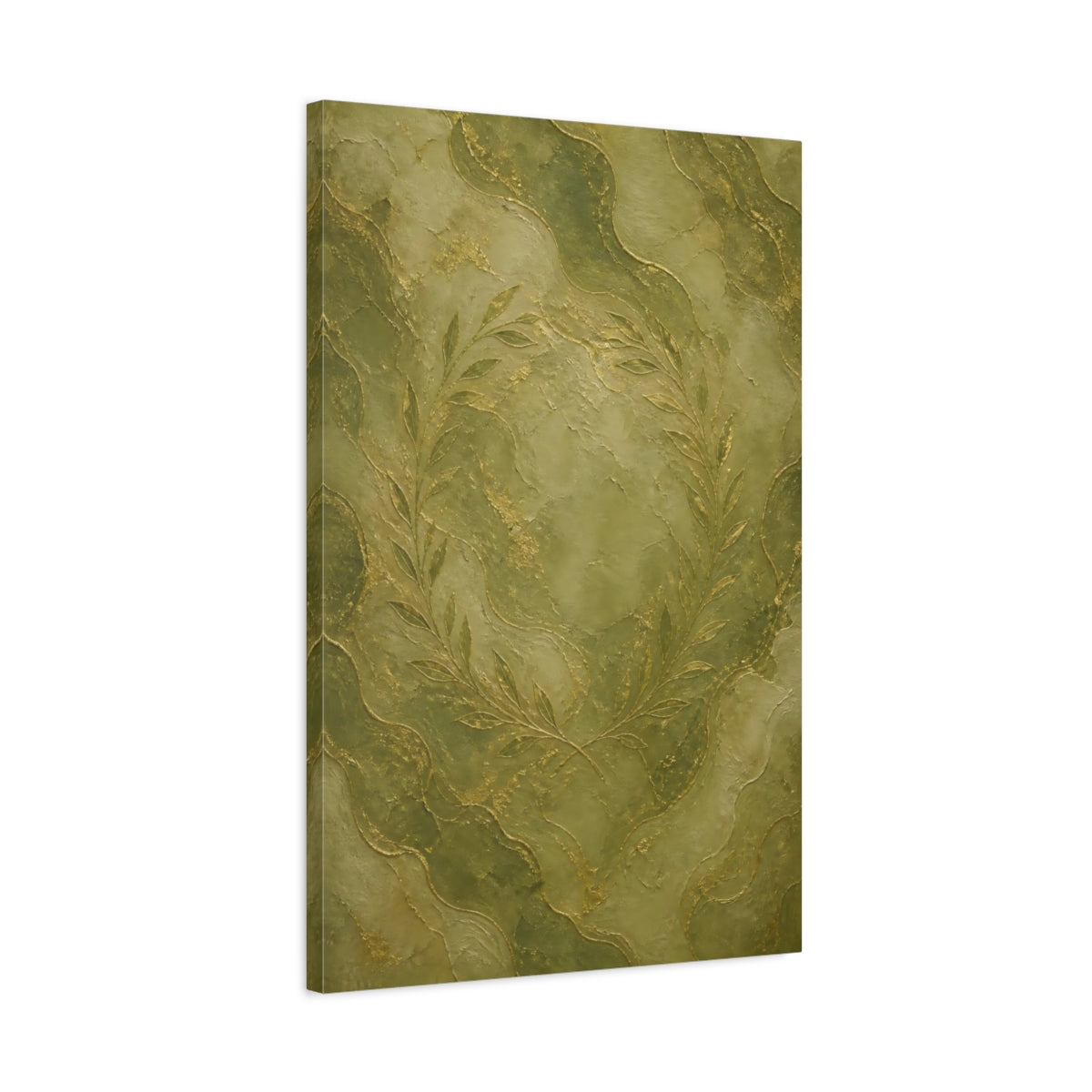 Side Mockup 2. Hidden Olive Wreath shown as canvas print