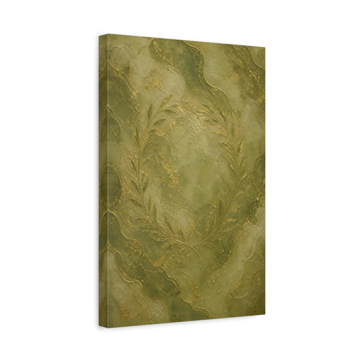 Side Mockup 4. Hidden Olive Wreath shown as canvas print