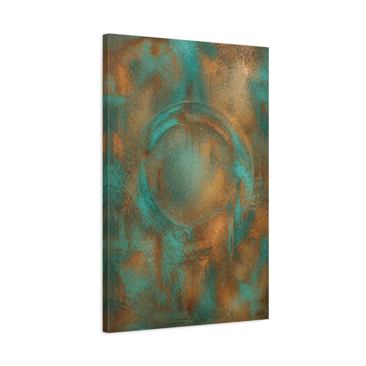 Side Mockup 2. Hidden Oxidized Circle shown as canvas print