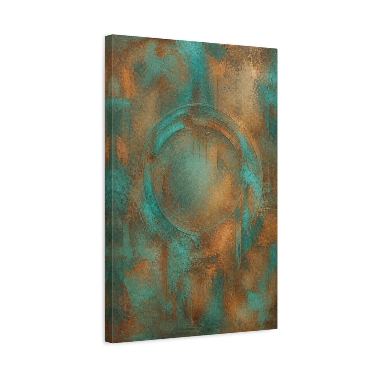 Side Mockup 3. Hidden Oxidized Circle shown as canvas print