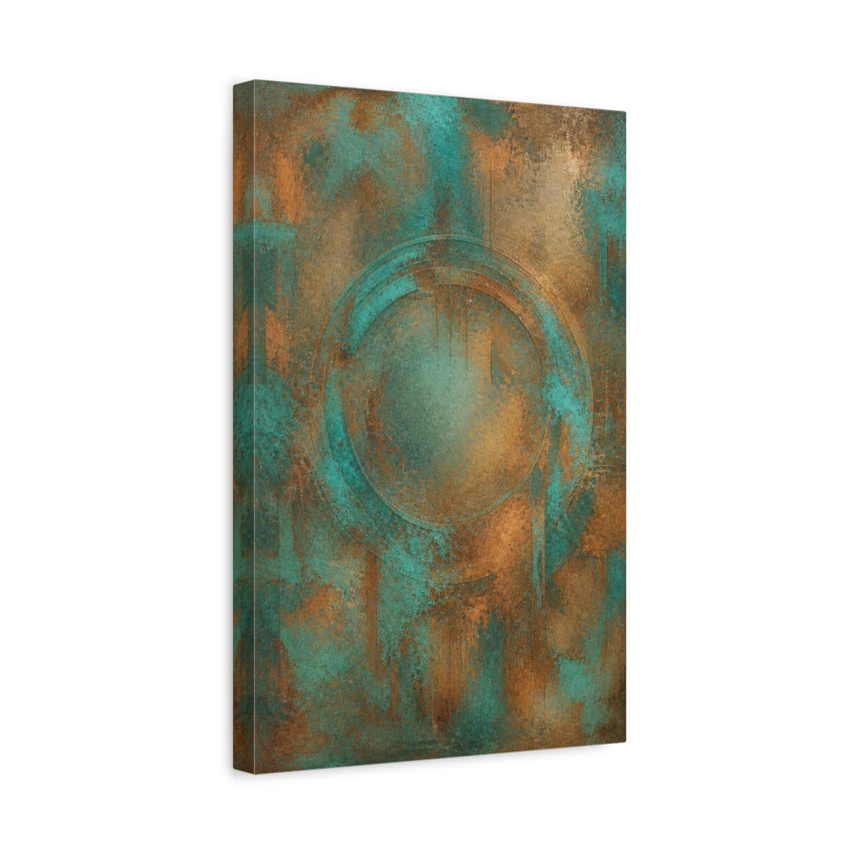 Side Mockup 4. Hidden Oxidized Circle shown as canvas print