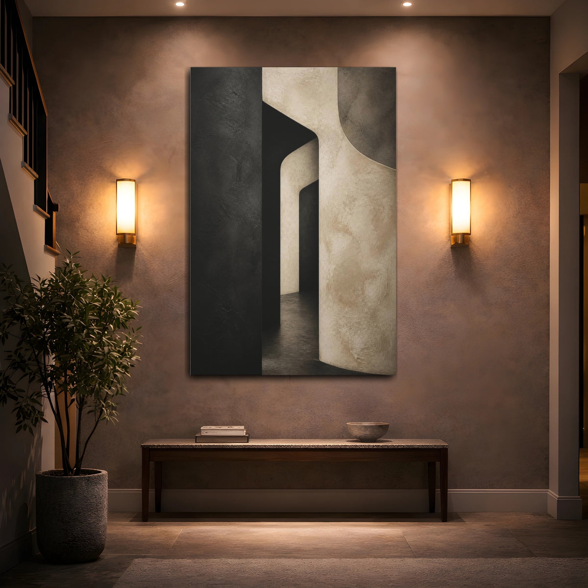Mockup 2. Hidden Plaster Archway shown as canvas print
