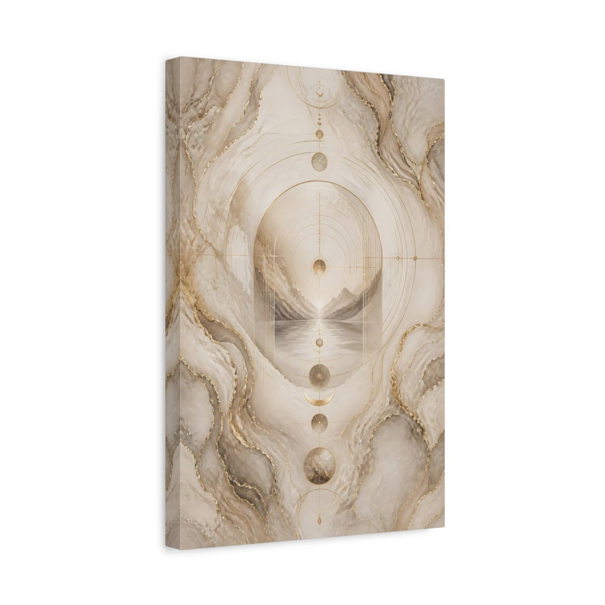Side Mockup 4. Hidden Portal Landscape shown as canvas print