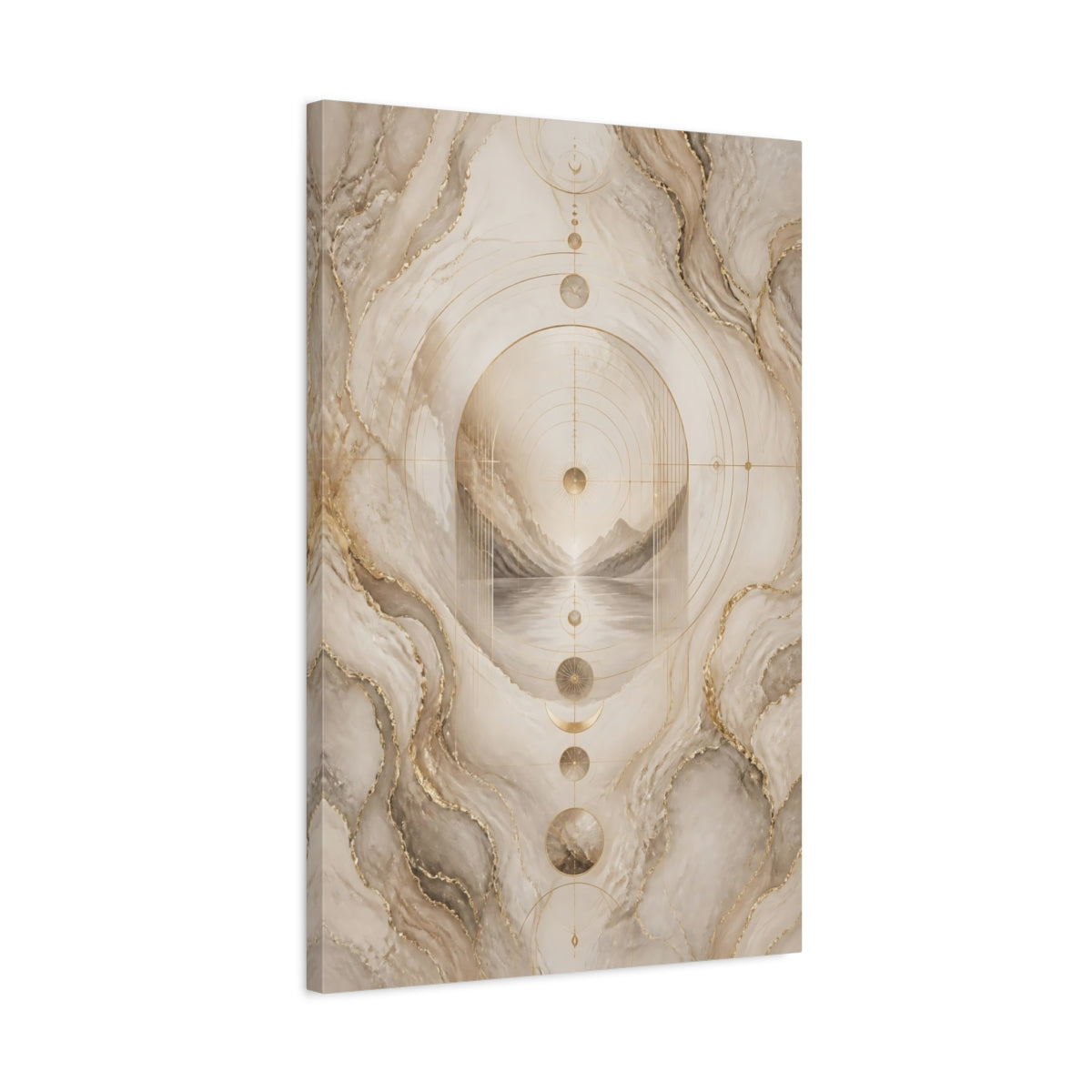 Side Mockup 2. Hidden Portal Landscape shown as canvas print