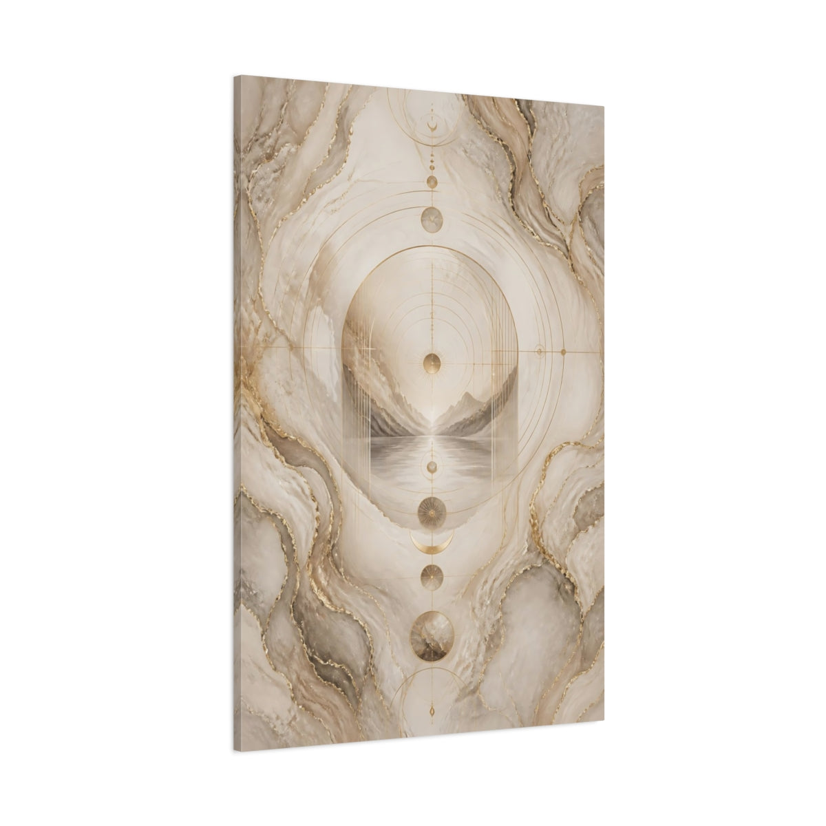 Side Mockup 1. Hidden Portal Landscape shown as canvas print
