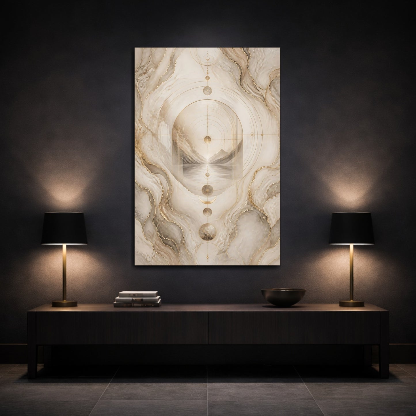 Mockup 3. Hidden Portal Landscape shown as canvas print