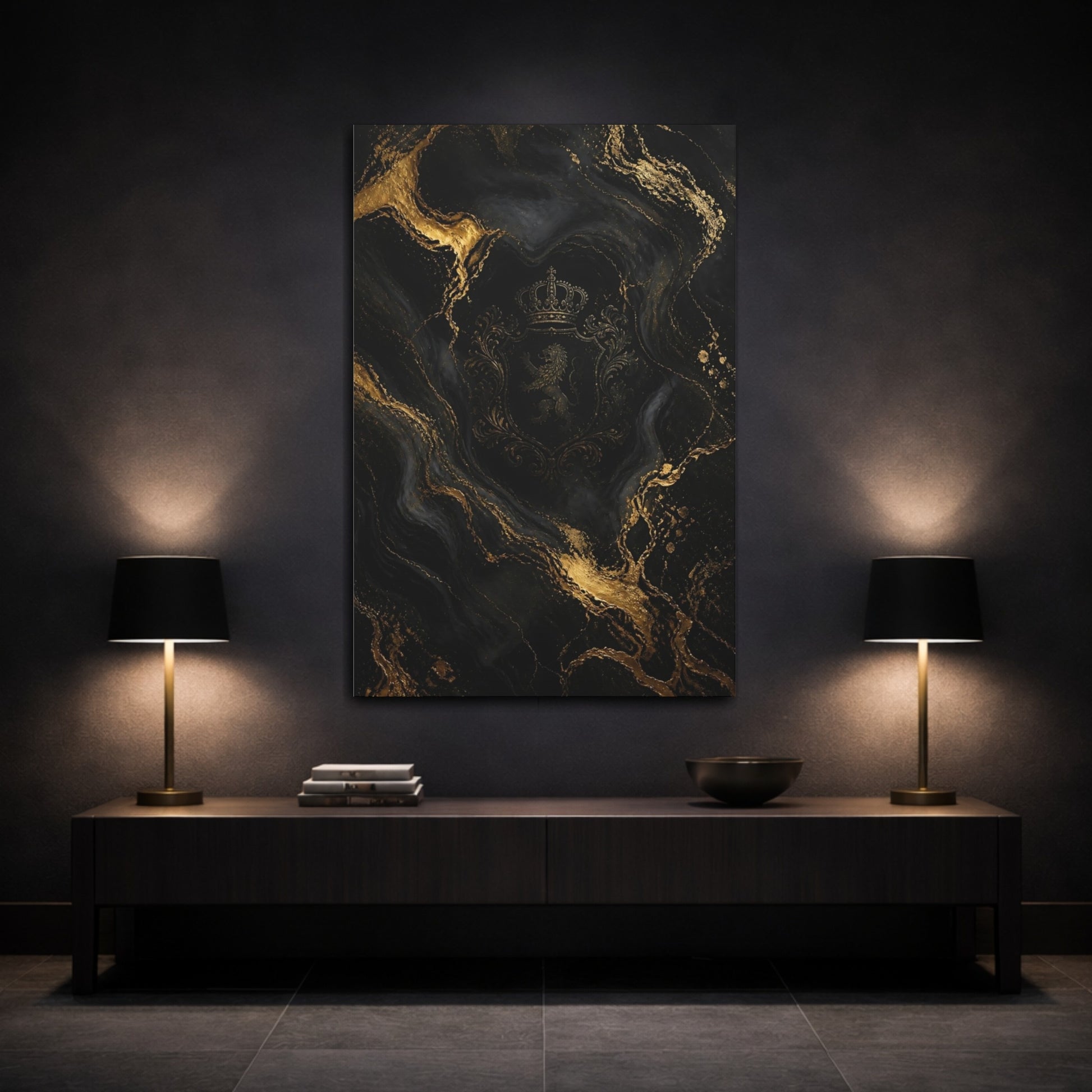 Mockup 3. Hidden Royal Crest shown as canvas print
