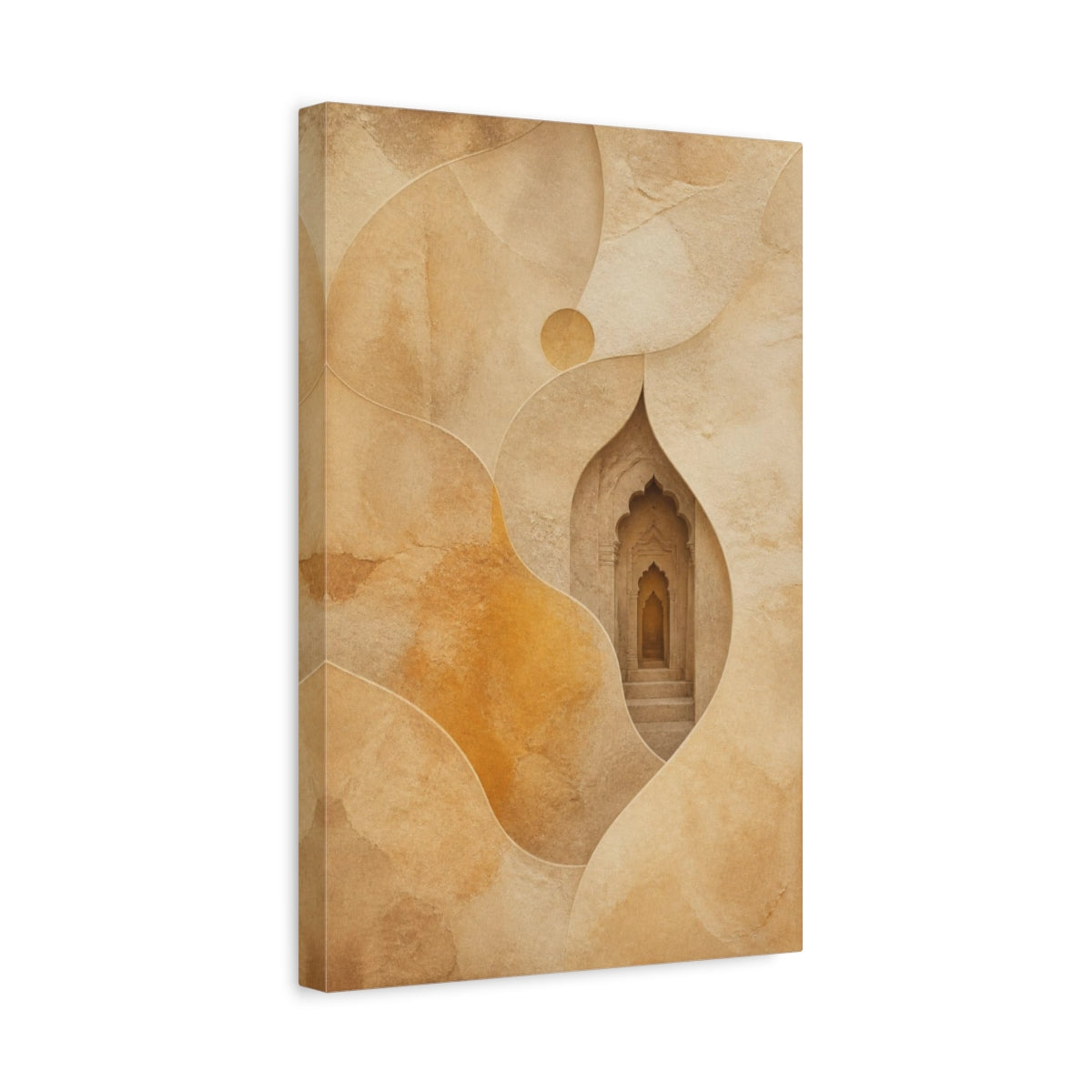 Side Mockup 4. Hidden Sandstone Archway shown as canvas print