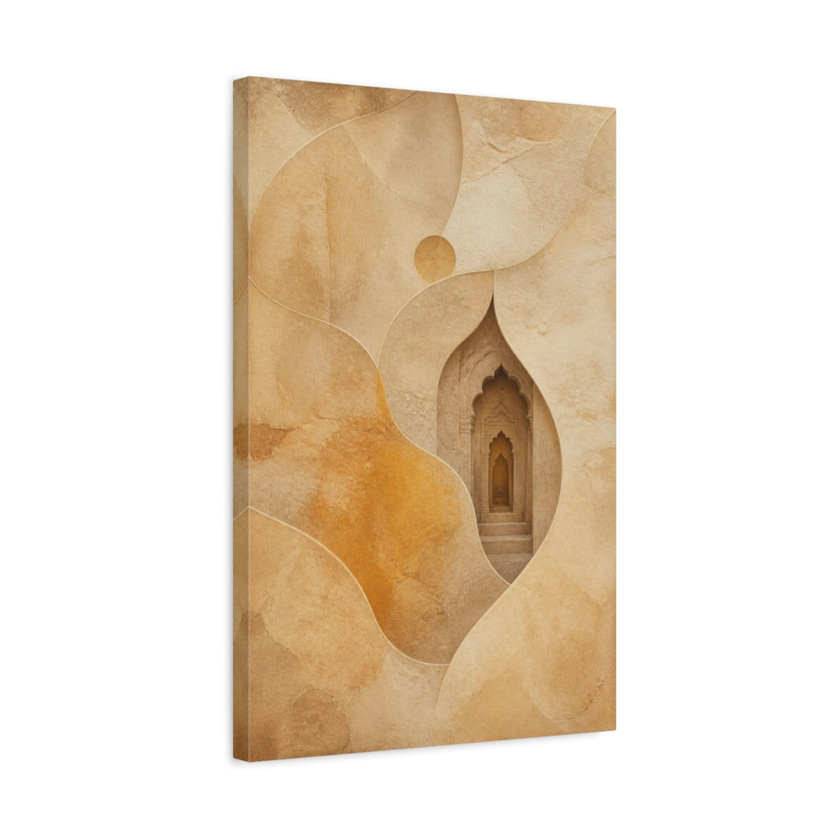 Side Mockup 3. Hidden Sandstone Archway shown as canvas print