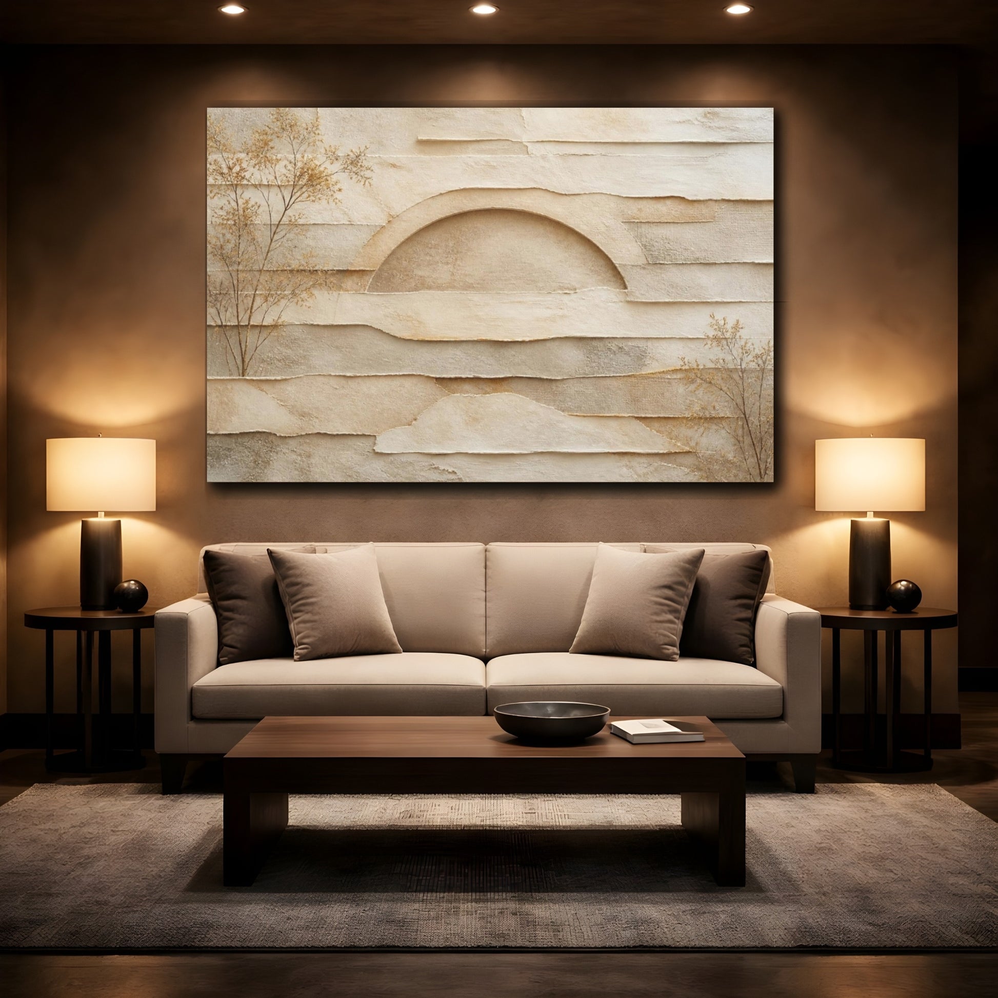 Mockup 2. Hidden Soft Arch shown as canvas print
