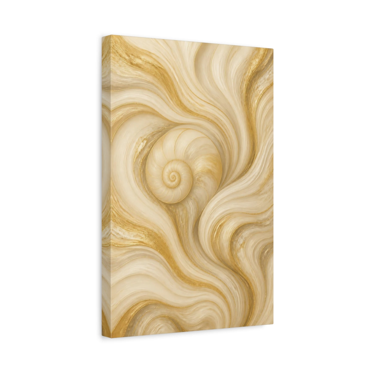 Side Mockup 4. Hidden Spiral Shell shown as canvas print