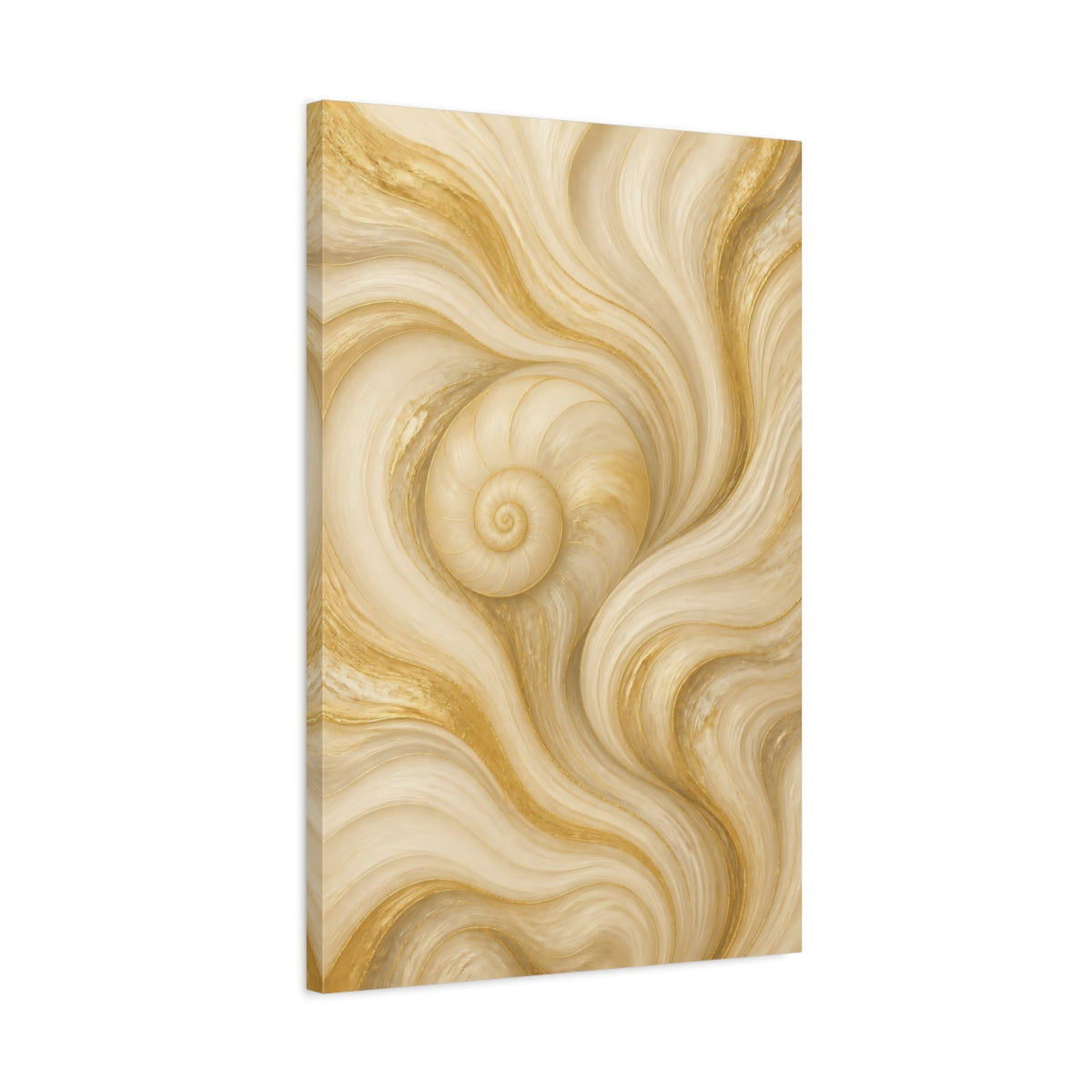 Side Mockup 2. Hidden Spiral Shell shown as canvas print