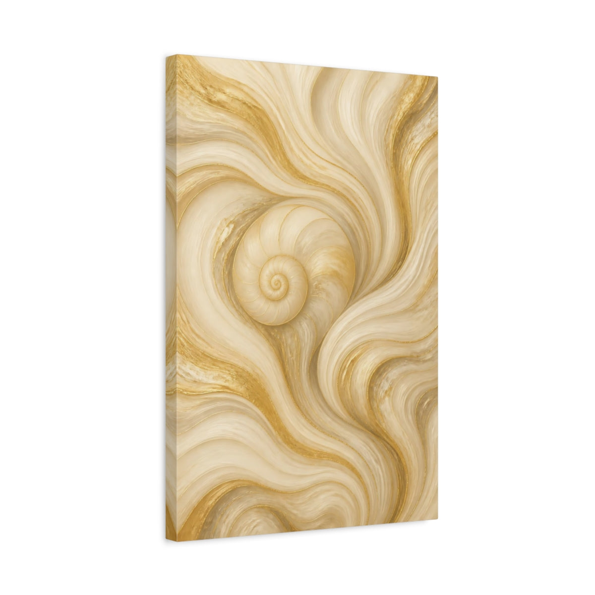 Side Mockup 3. Hidden Spiral Shell shown as canvas print