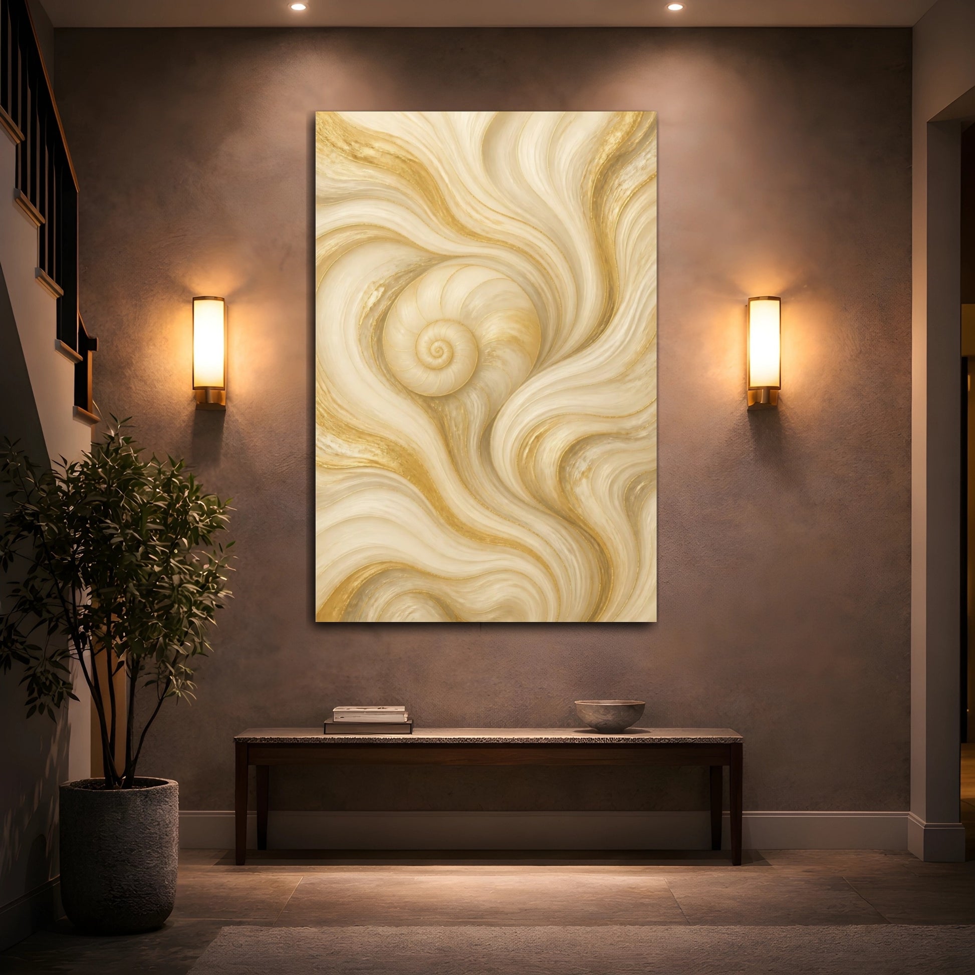 Mockup 2. Hidden Spiral Shell shown as canvas print