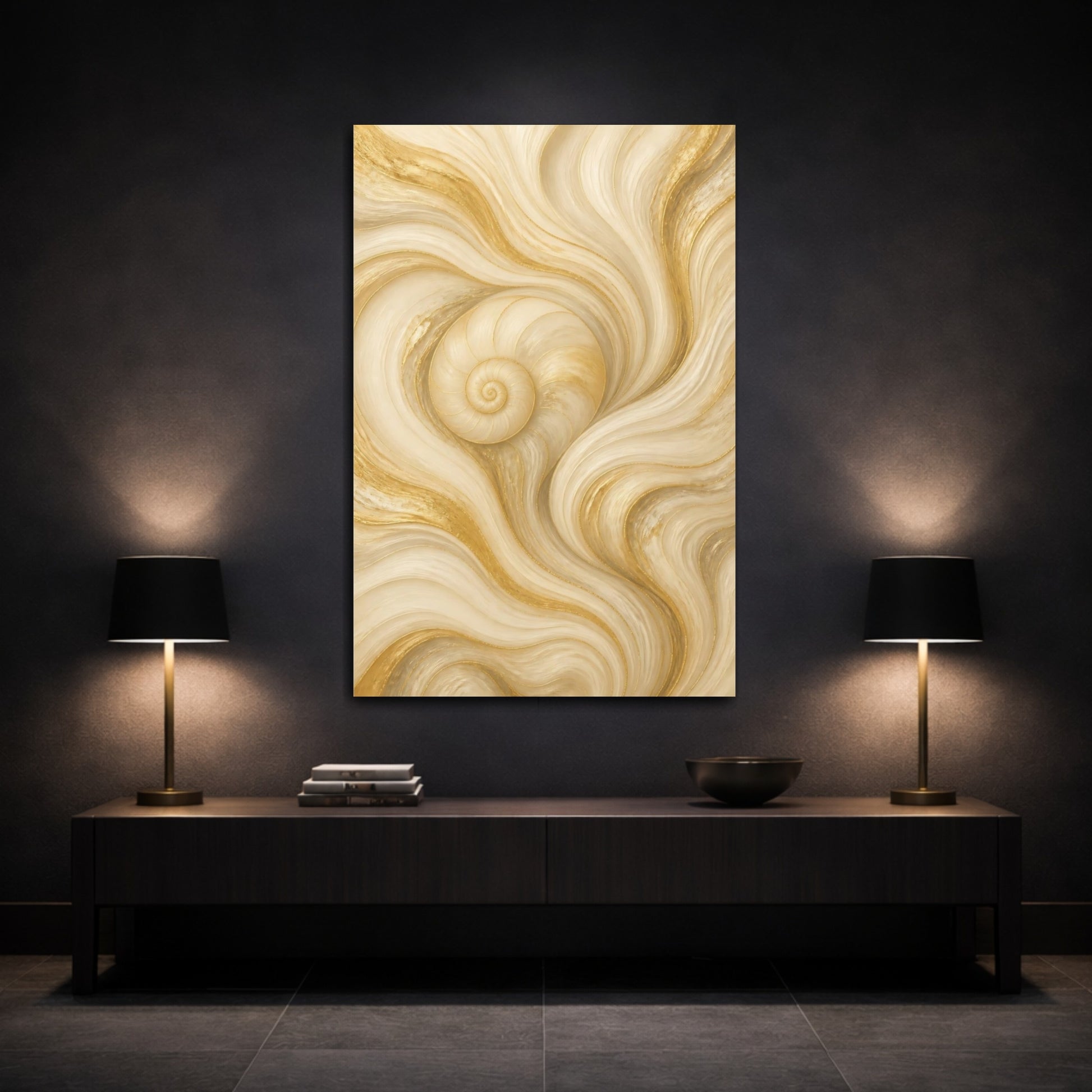 Mockup 3. Hidden Spiral Shell shown as canvas print
