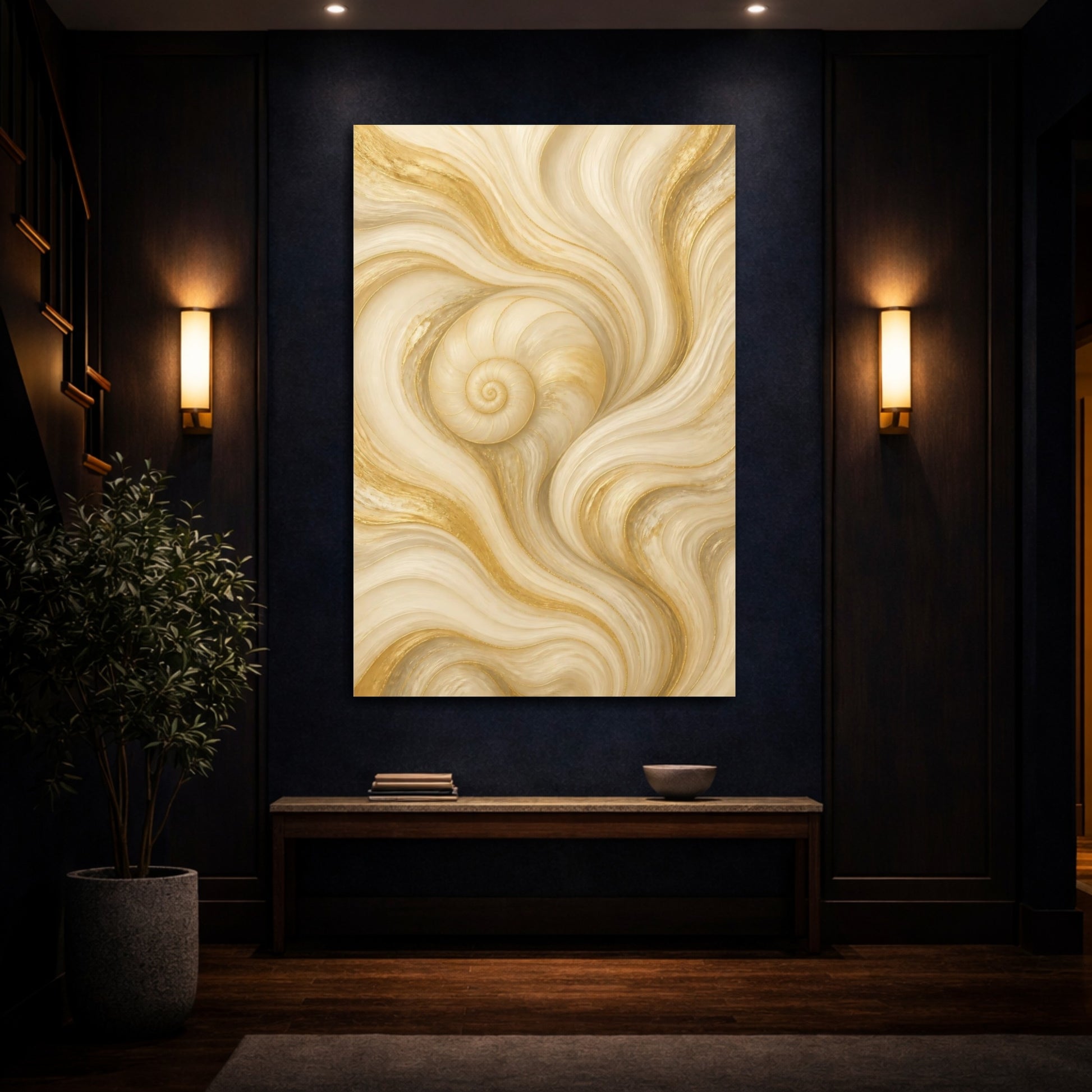 Mockup 4. Hidden Spiral Shell shown as canvas print