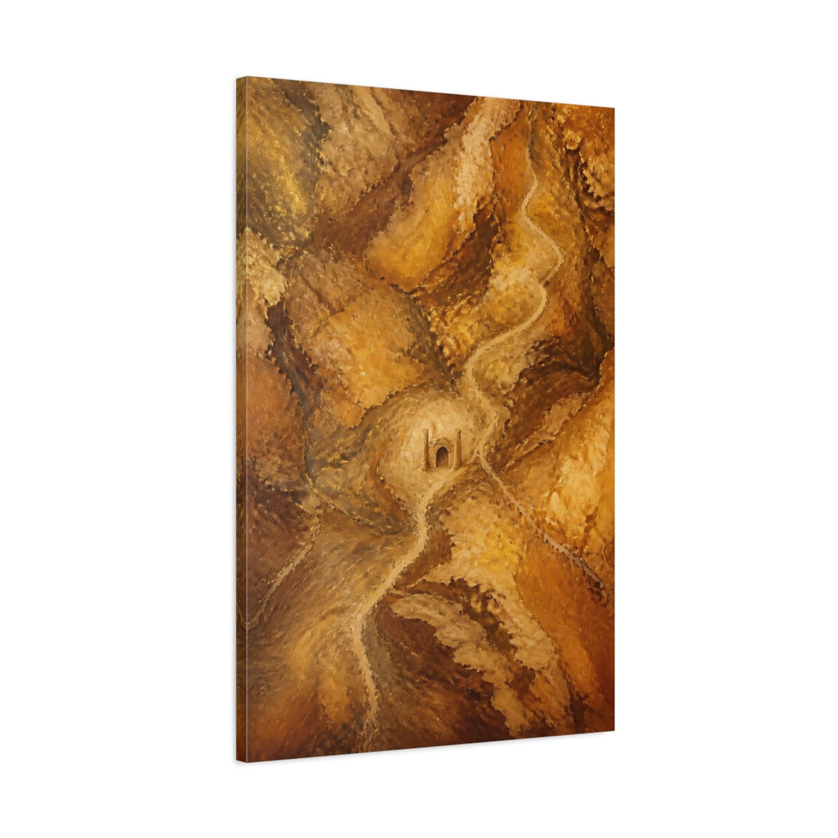 Main Mockup. Hidden Stone Gate Abstract shown as canvas print