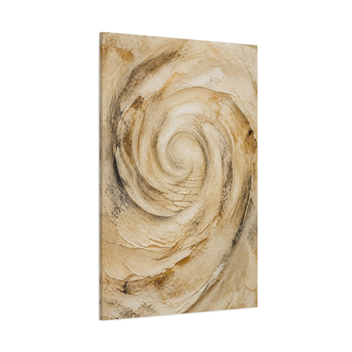 Side Mockup 1. Hidden Stone Spiral shown as canvas print
