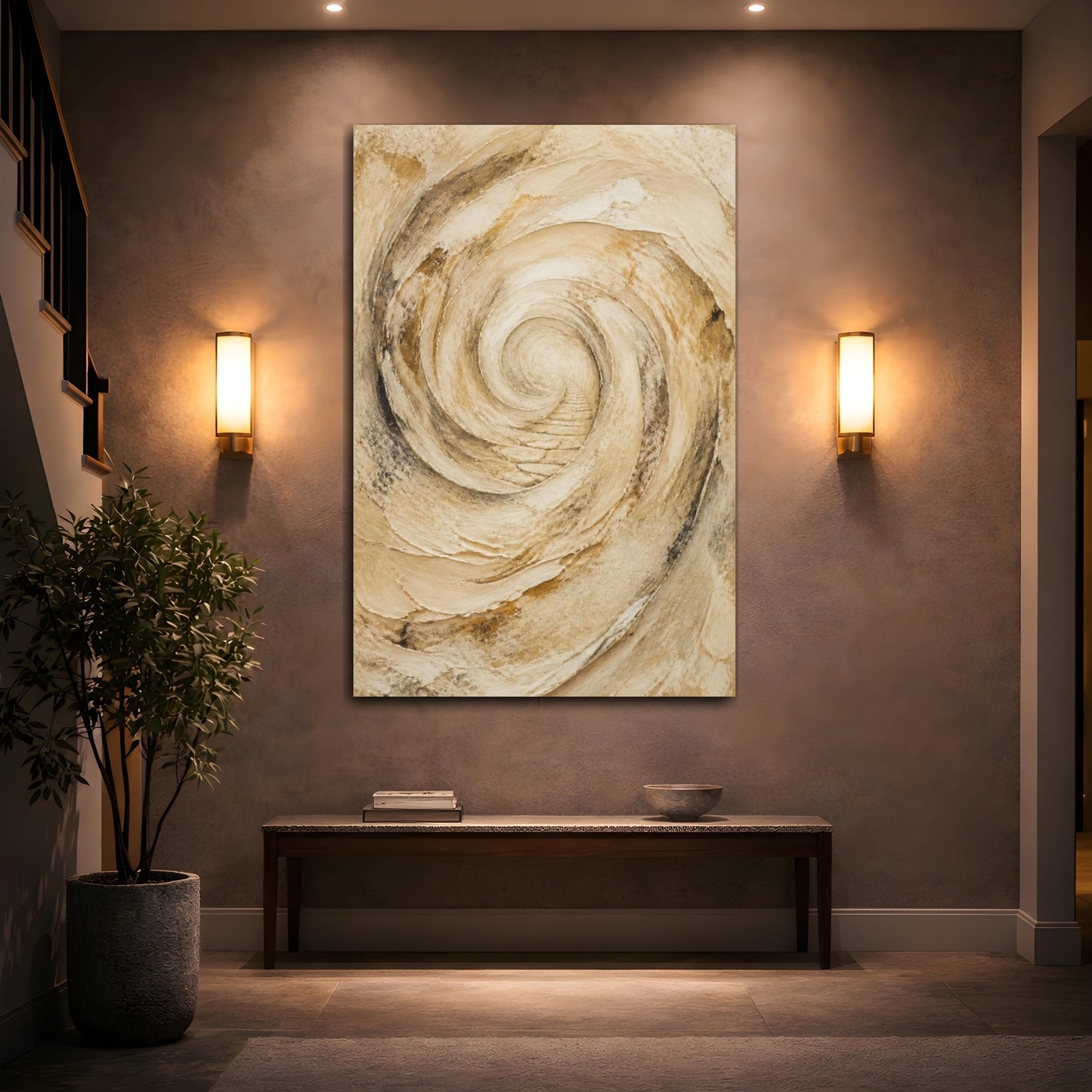 Mockup 2. Hidden Stone Spiral shown as canvas print