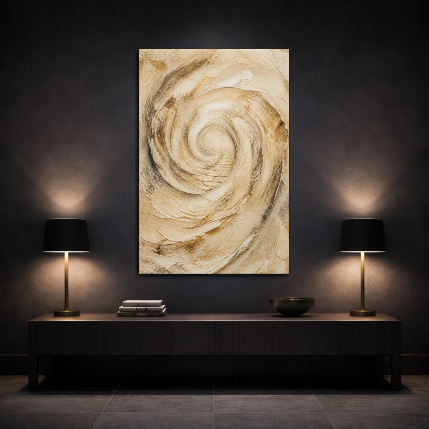 Mockup 3. Hidden Stone Spiral shown as canvas print