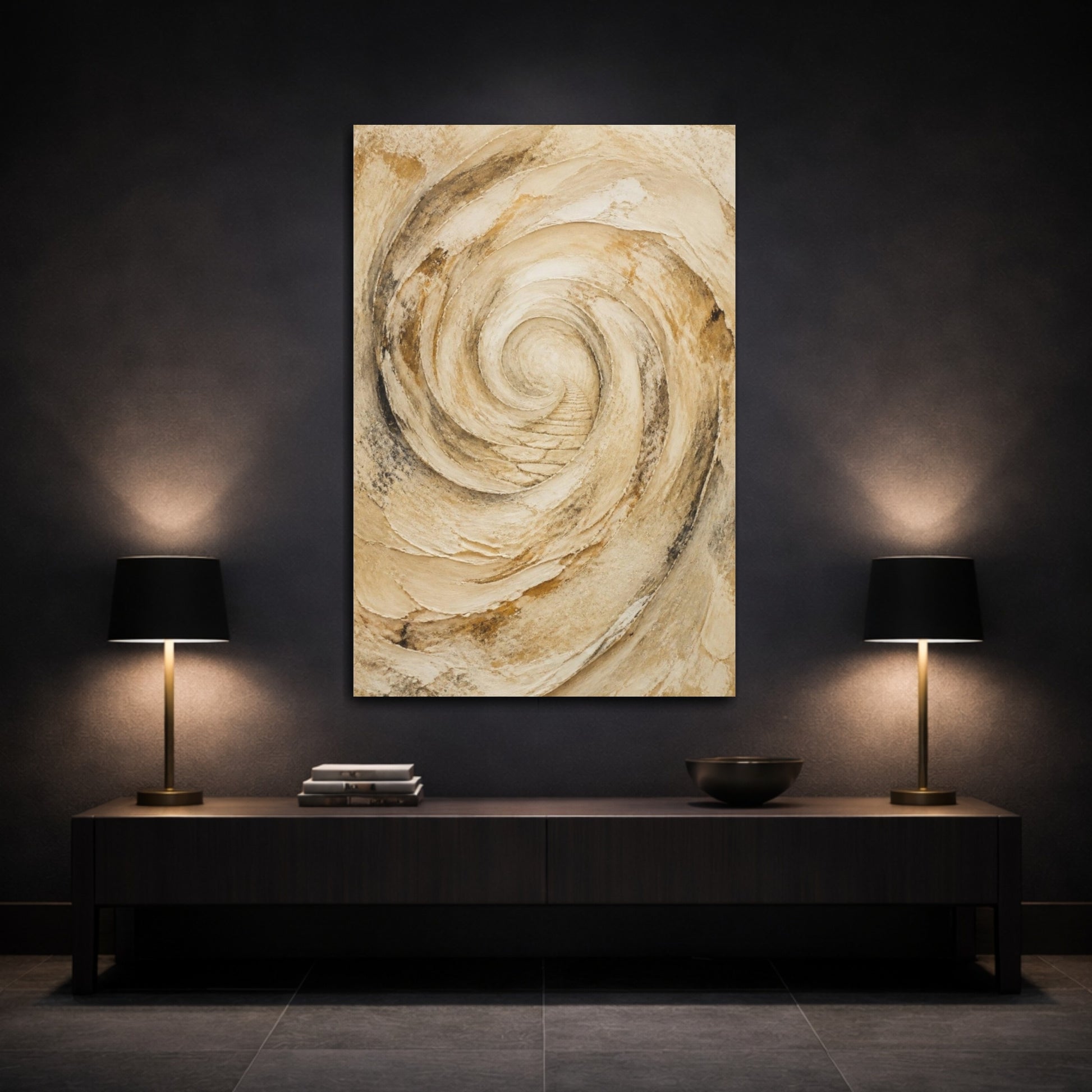 Mockup 3. Hidden Stone Spiral shown as canvas print