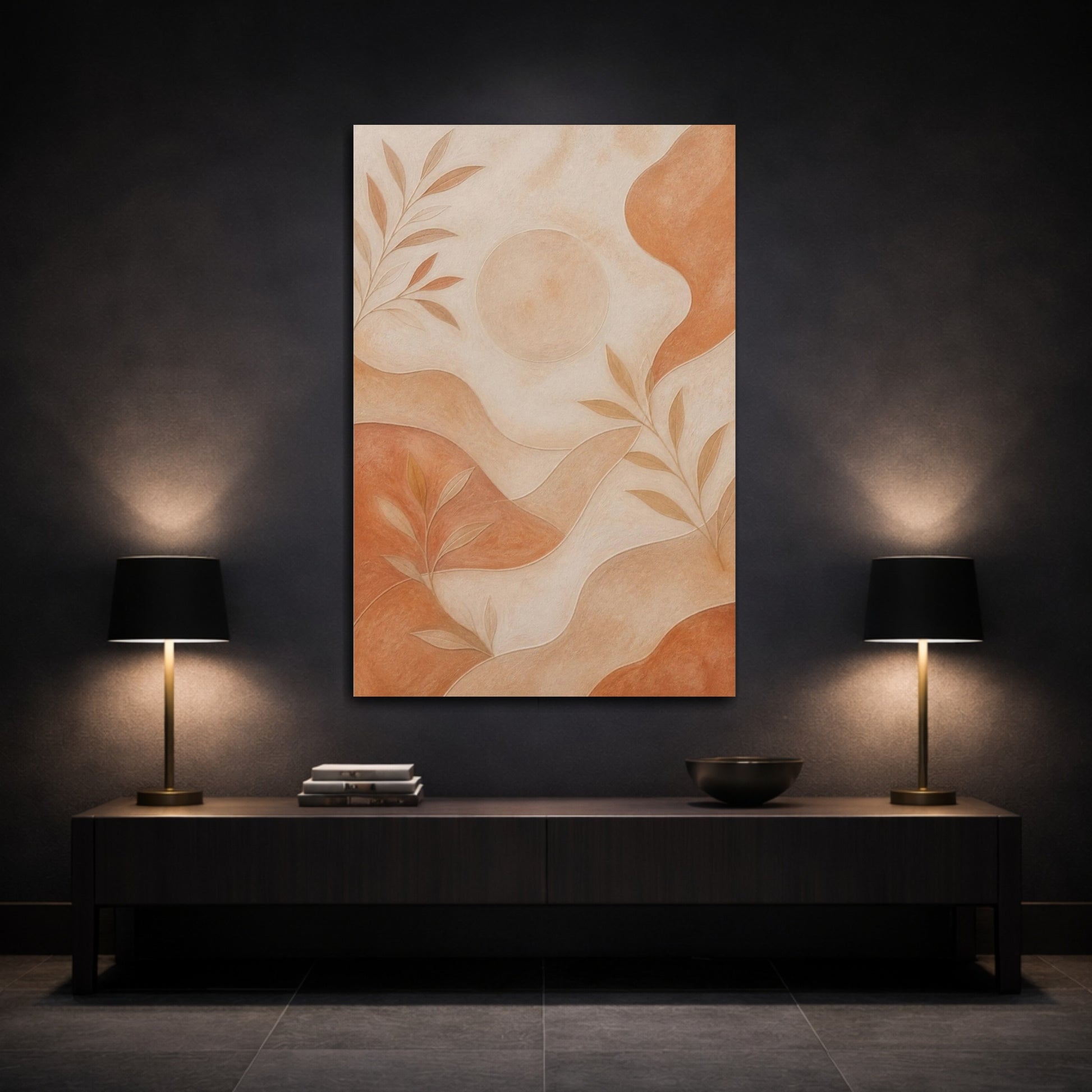 Mockup 3. Hidden Sun Circle shown as canvas print
