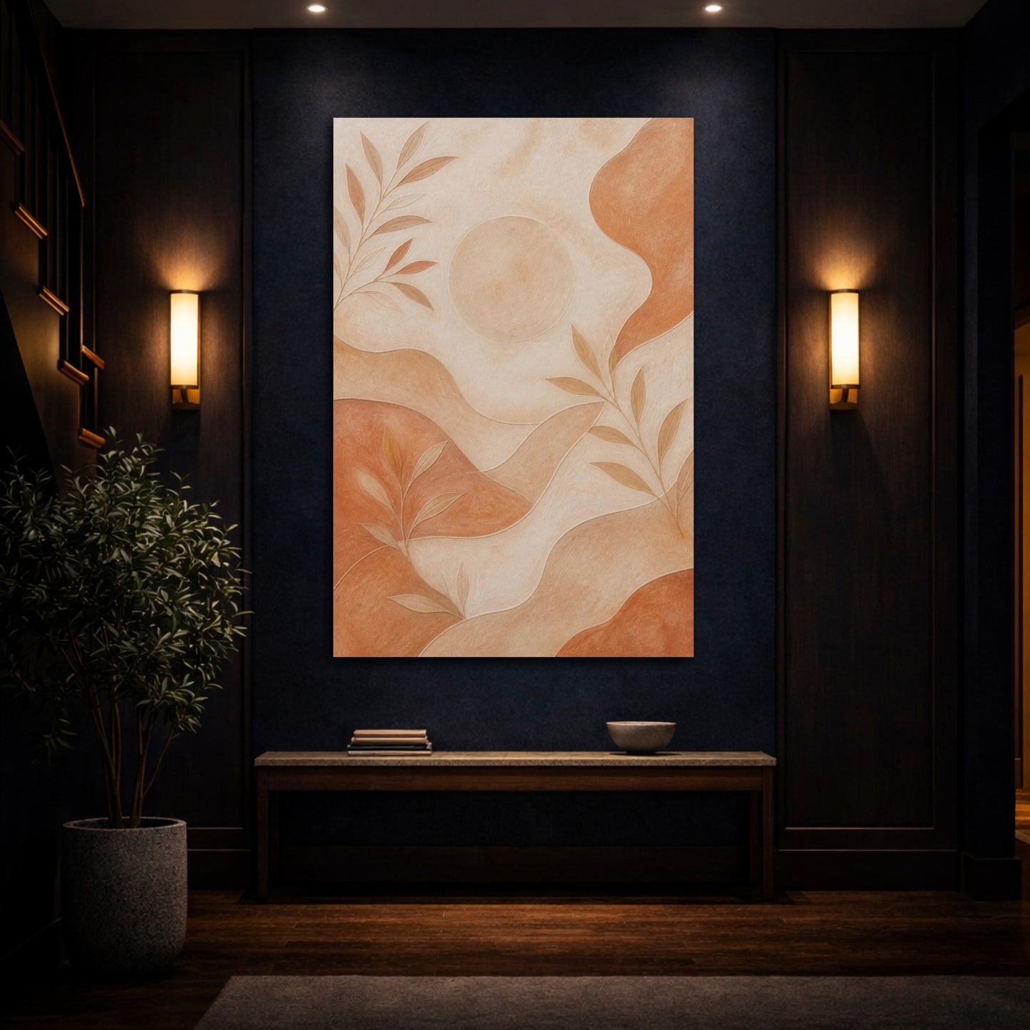 Mockup 4. Hidden Sun Circle shown as canvas print