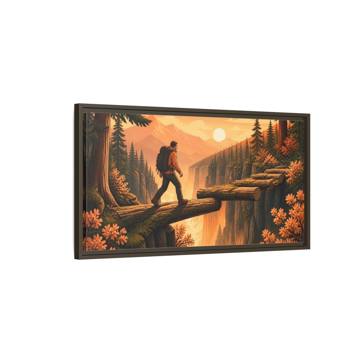 Main Mockup. Hiker Motivation Journey shown as framed canvas print