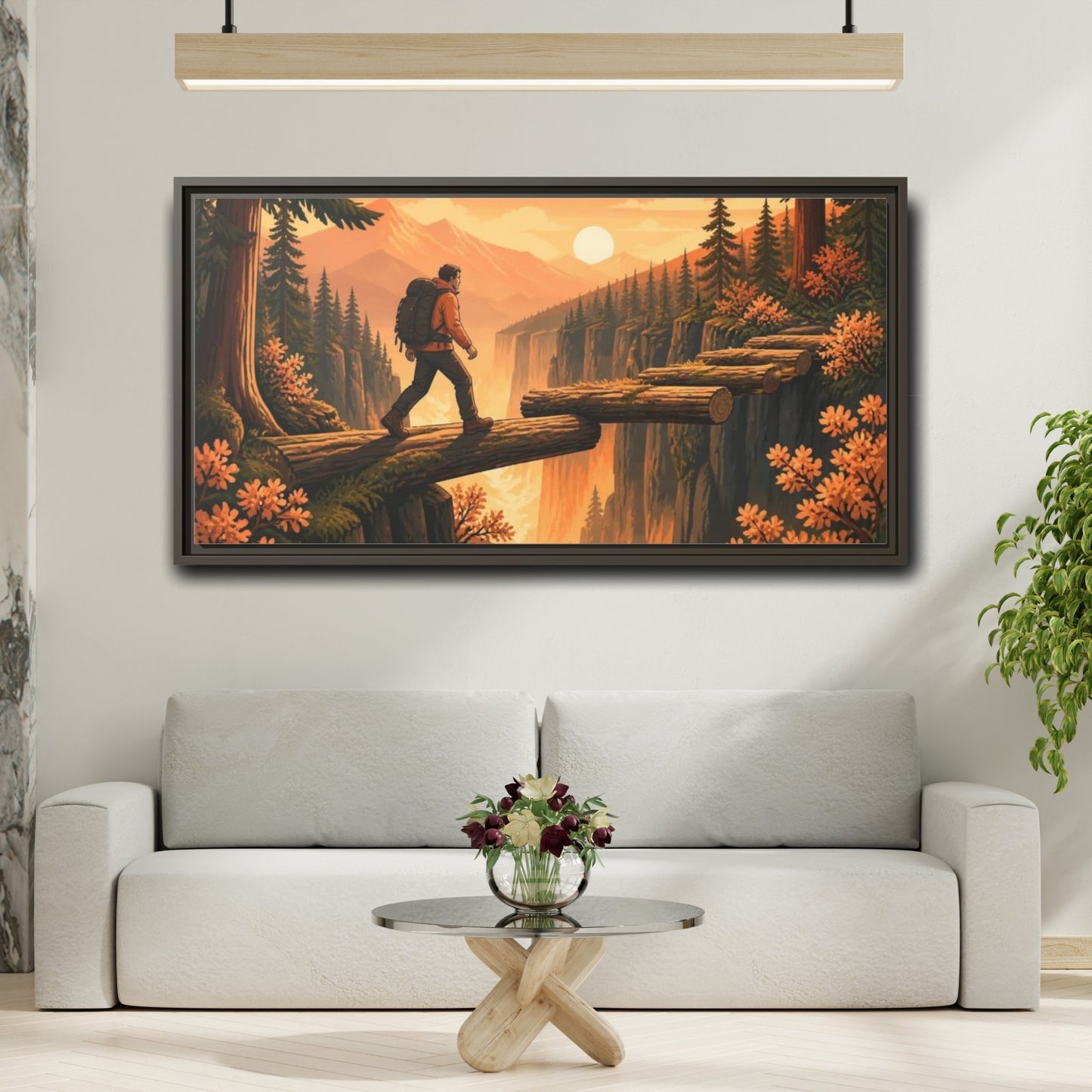 Mockup 2. Hiker Motivation Journey shown as framed canvas print