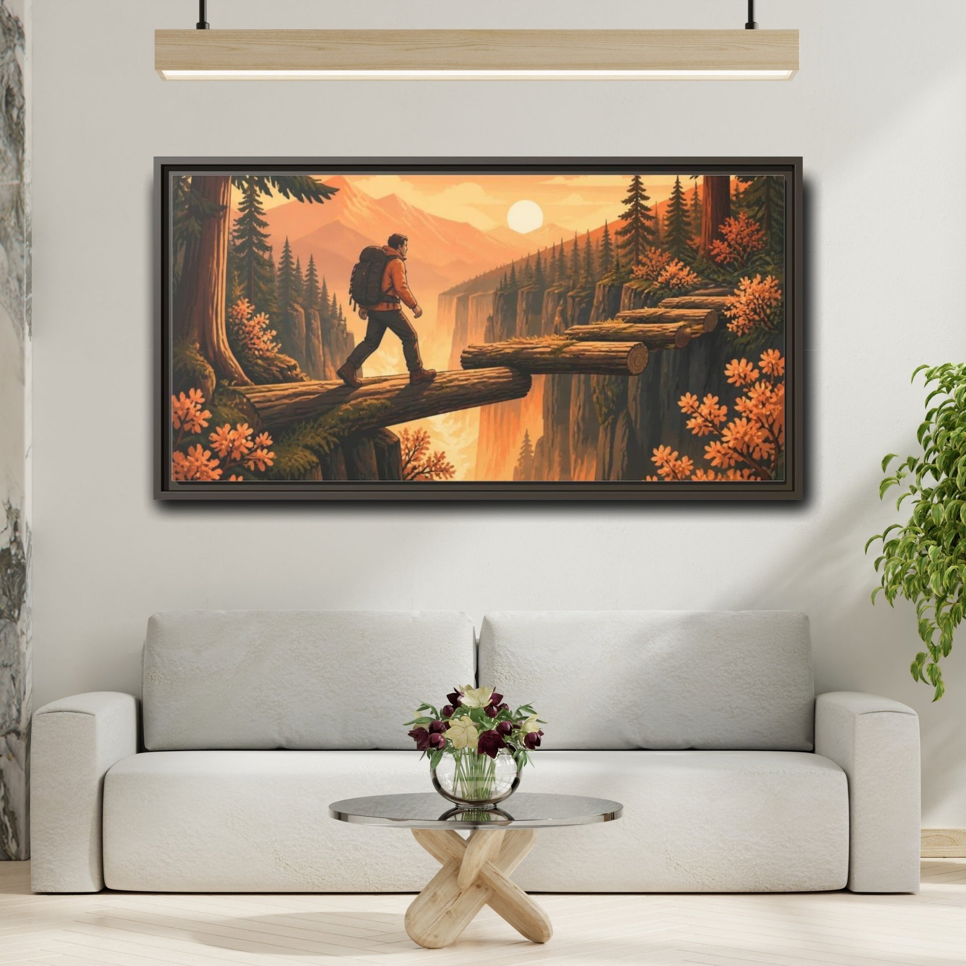 Mockup 2. Hiker Motivation Journey shown as framed canvas print