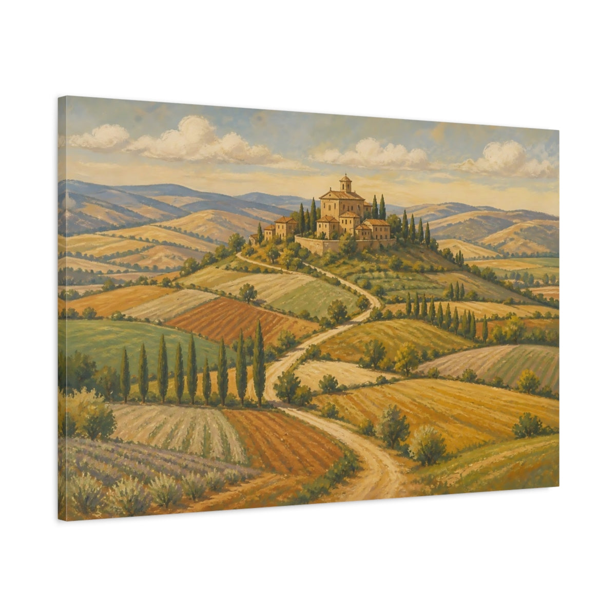Main Mockup. Hilltop Villa Landscape shown as canvas print