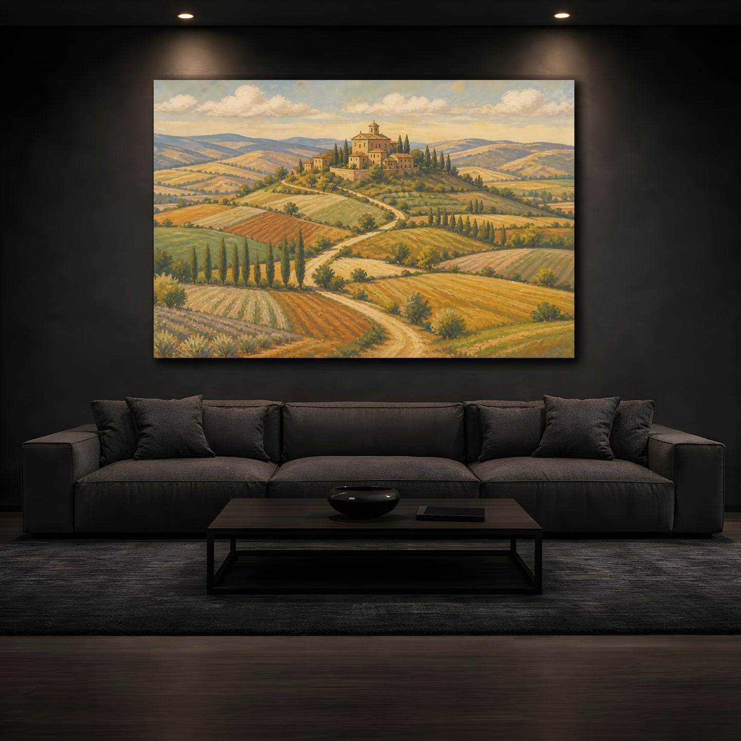 Mockup 3. Hilltop Villa Landscape shown as canvas print