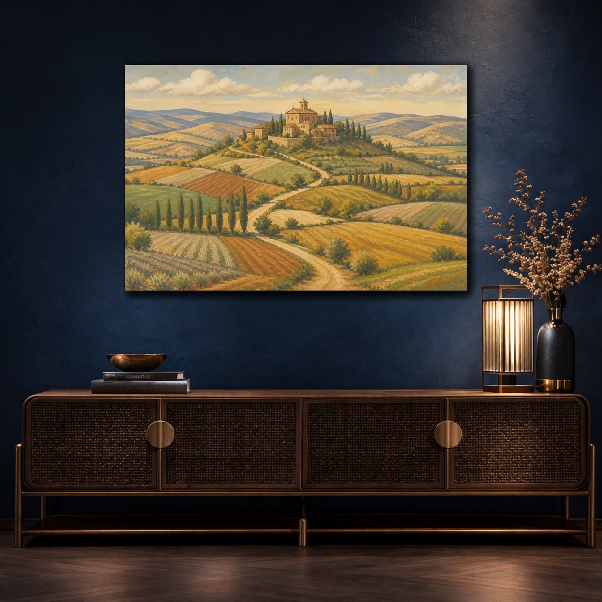 Mockup 4. Hilltop Villa Landscape shown as canvas print