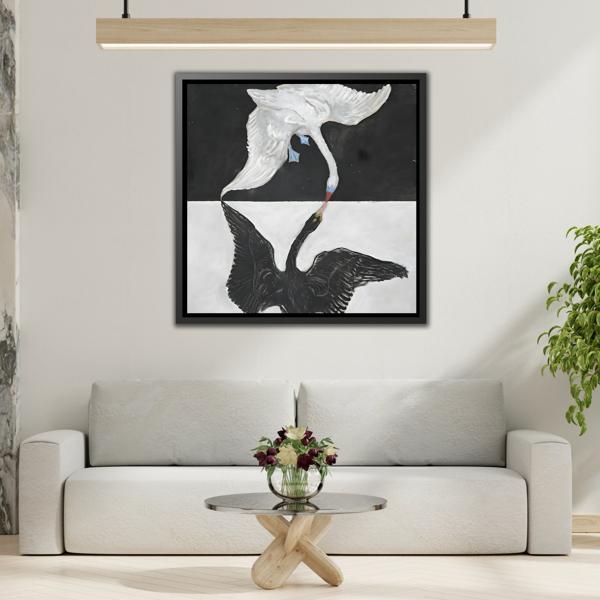 Hilma Af Klint Swan Canvas Print - Black White Wall Art - YesArtYes