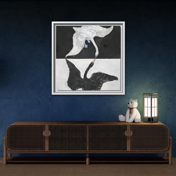 Hilma Af Klint Swan Canvas Print - Black White Wall Art - YesArtYes