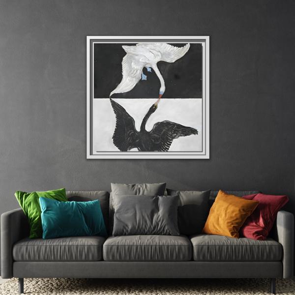 Hilma Af Klint Swan Canvas Print - Black White Wall Art - YesArtYes