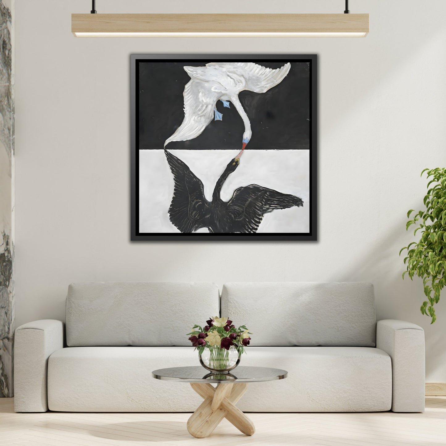 Hilma Af Klint Swan Canvas Wall Art Prints - Black White Home Decor - YesArtYes