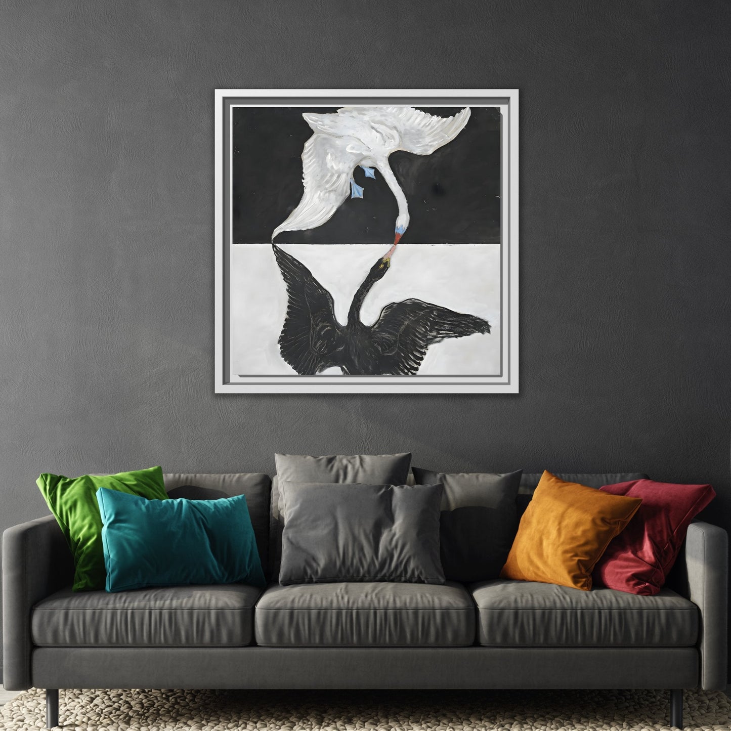 Hilma Af Klint Swan Canvas Wall Art Prints - Black White Home Decor