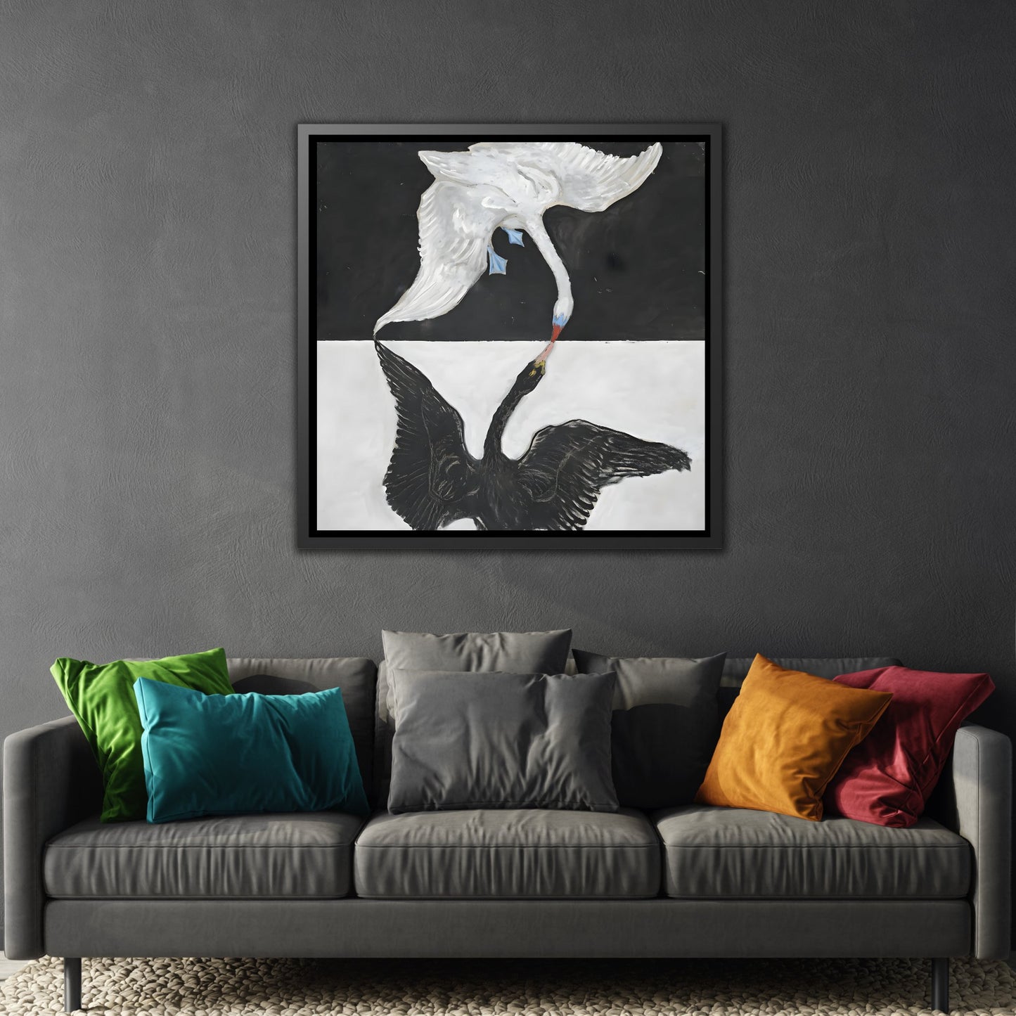 Hilma Af Klint Swan Canvas Wall Art Prints - Black White Home Decor - YesArtYes